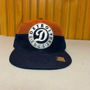 Stussy Detroit Patch Mesh Snapback - Navy & Orange